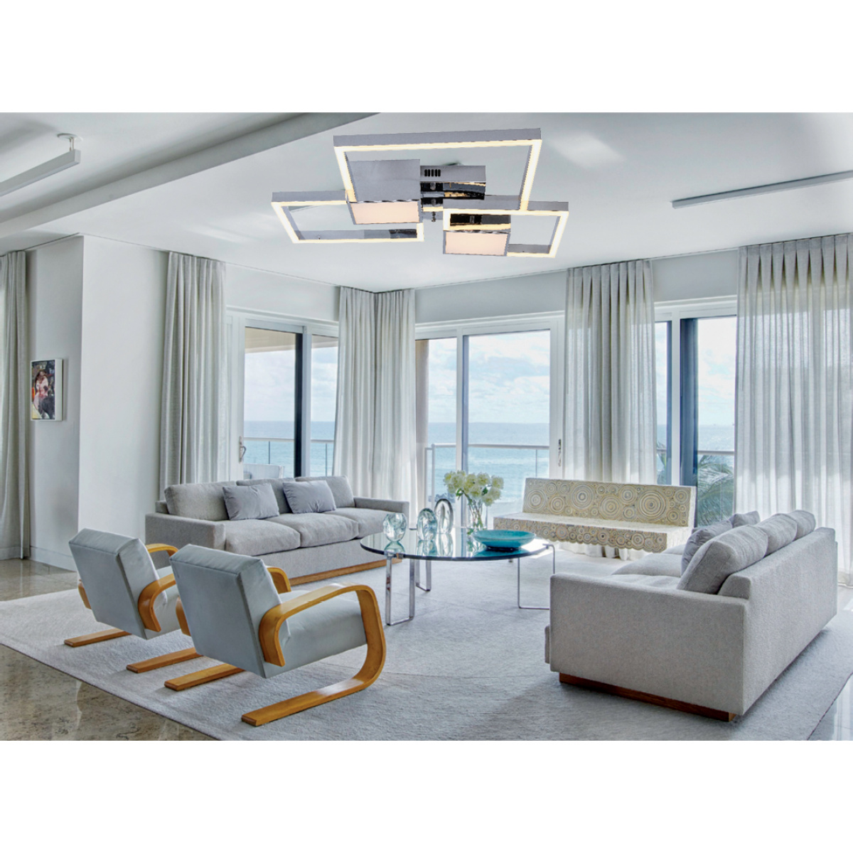 InLight Φωτιστικό οροφής LED 90W 3000K από αλουμίνιο σε χρυσή ματ απόχρωση D:80cm (6157-GL) - Image 2