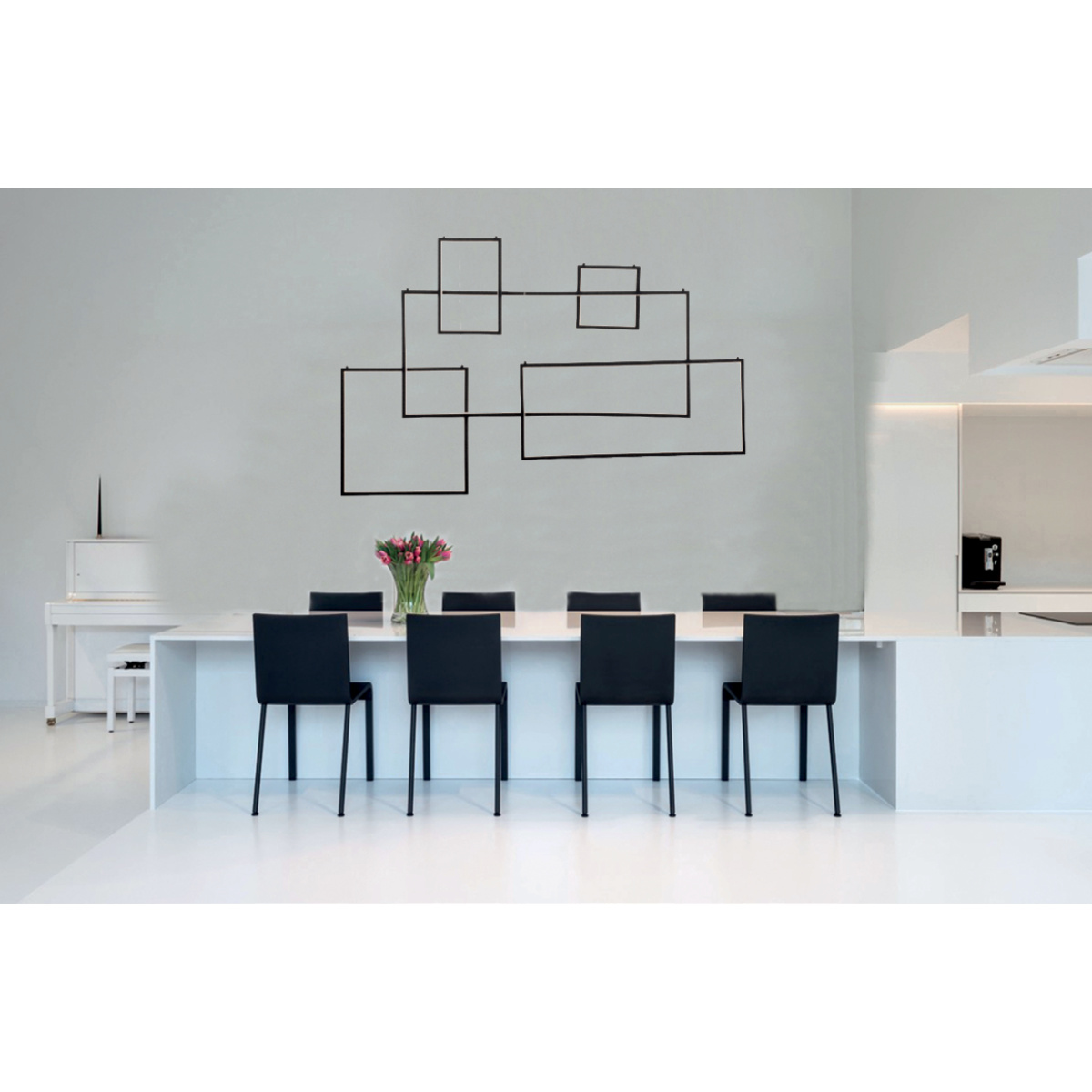 InLight Κρεμαστό φωτιστικό LED 160W 3000K από αλουμίνιο σε χρώμιο απόχρωση D:131cm (6165-CH) - Image 2
