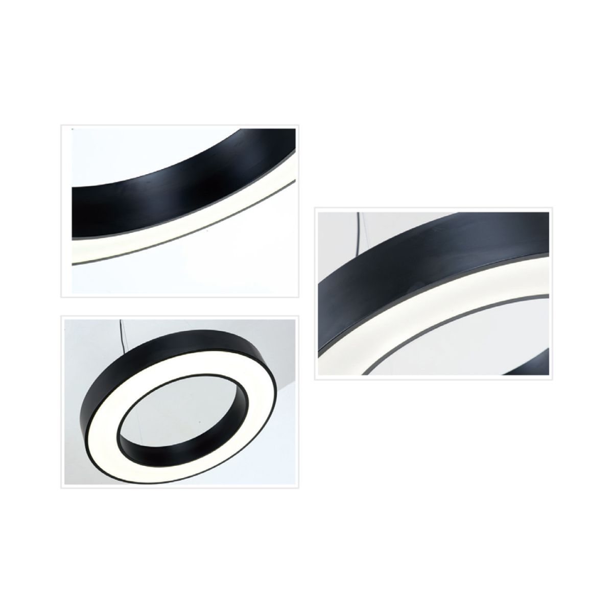 InLight Κρεμαστό φωτιστικό LED 70W σε μαύρη απόχρωση D:100cm (6171-100-BL) - Image 2