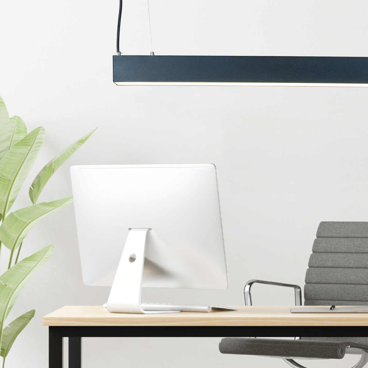 InLight Κρεμαστό φωτιστικό LED 50W 4000K από αλουμίνιο σε λευκή απόχρωση D:180cm (6172-180-WH) - Image 2