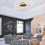 InLight Πλαφονιέρα οροφής LED 40W 3000K από χρυσαφί μέταλλο και σωλήνα PVC D:60cm (42011-GL) - Image 2
