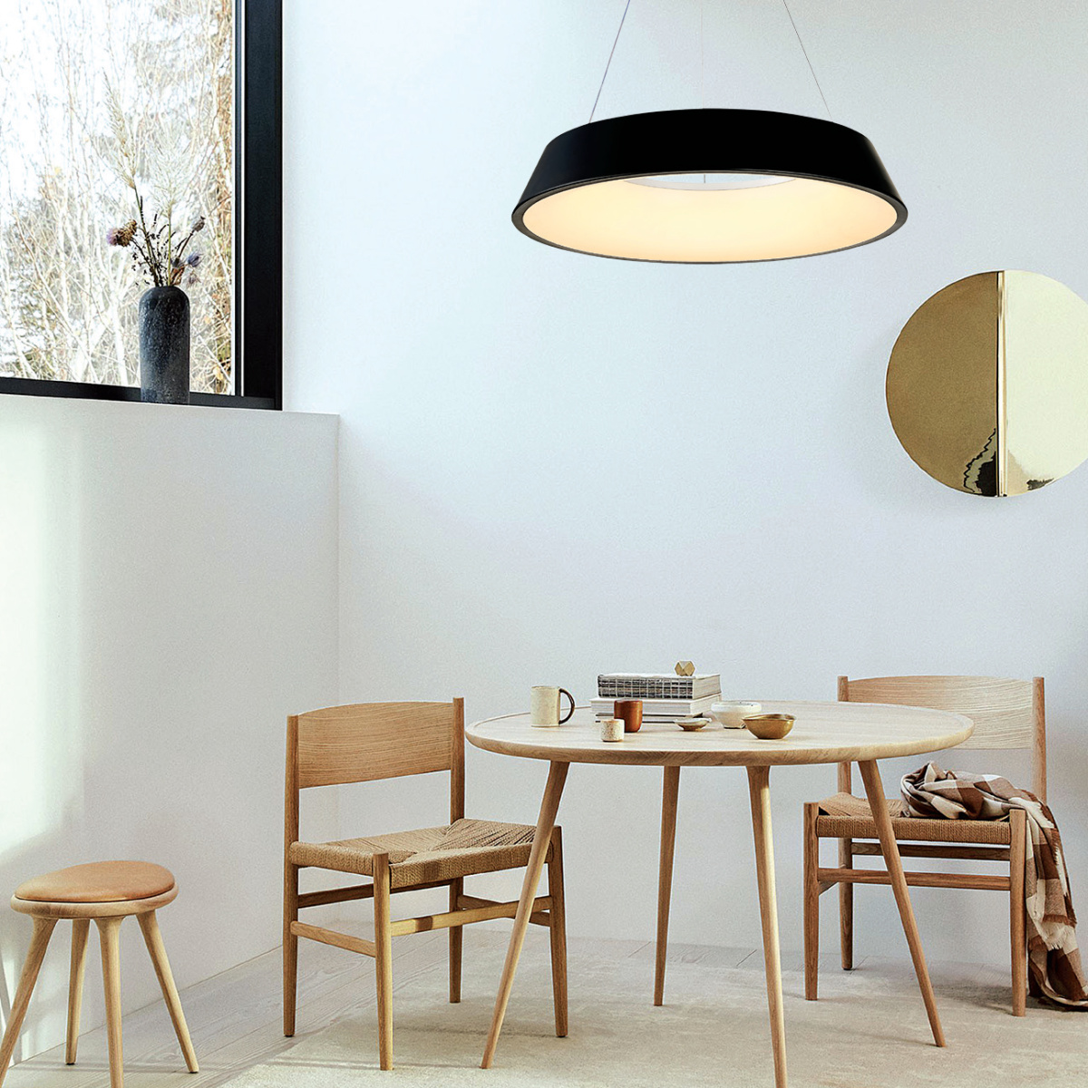 InLight Κρεμαστό φωτιστικό LED 36W 4000K από μαύρο μέταλλο και ακρυλικό D:50,5cm (6010-Β) - Image 2