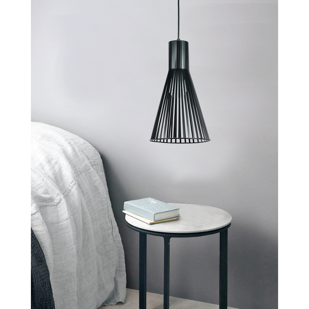 InLight Κρεμαστό φωτιστικό από λευκό μέταλλο 1XE27 D:23cm (4347-Β-WH) - Image 2