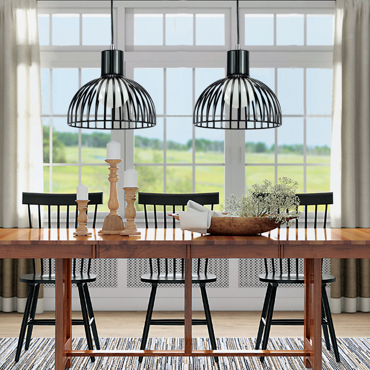 InLight Κρεμαστό φωτιστικό από λευκό μέταλλο 1XE27 D:25cm (4346-Β-WH) - Image 2