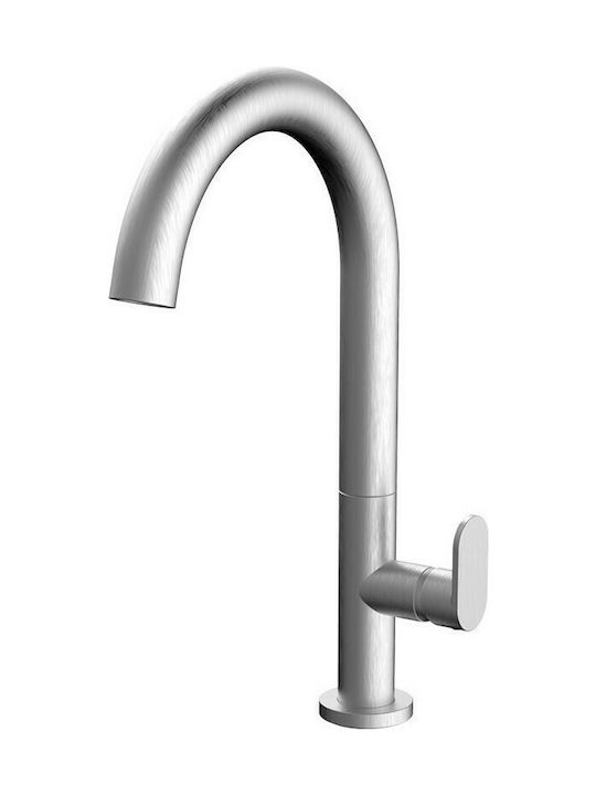 Armando Vicario Slim Αναμεικτική Μπαταρία Νιπτήρα Ψηλή Inox Ασημί - Image 1