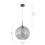 InLight Κρεμαστό φωτιστικό από διάφανο γυαλί 1XE27 D:30cm (4039-A-Transparent) - Image 2
