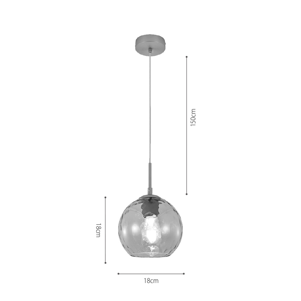 InLight Κρεμαστό φωτιστικό από διάφανο γυαλί 1XE27 D:18cm (4039-B-Transparent) - Image 2