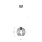 InLight Κρεμαστό φωτιστικό από διάφανο γυαλί 1XE27 D:18cm (4039-B-Transparent) - Image 2