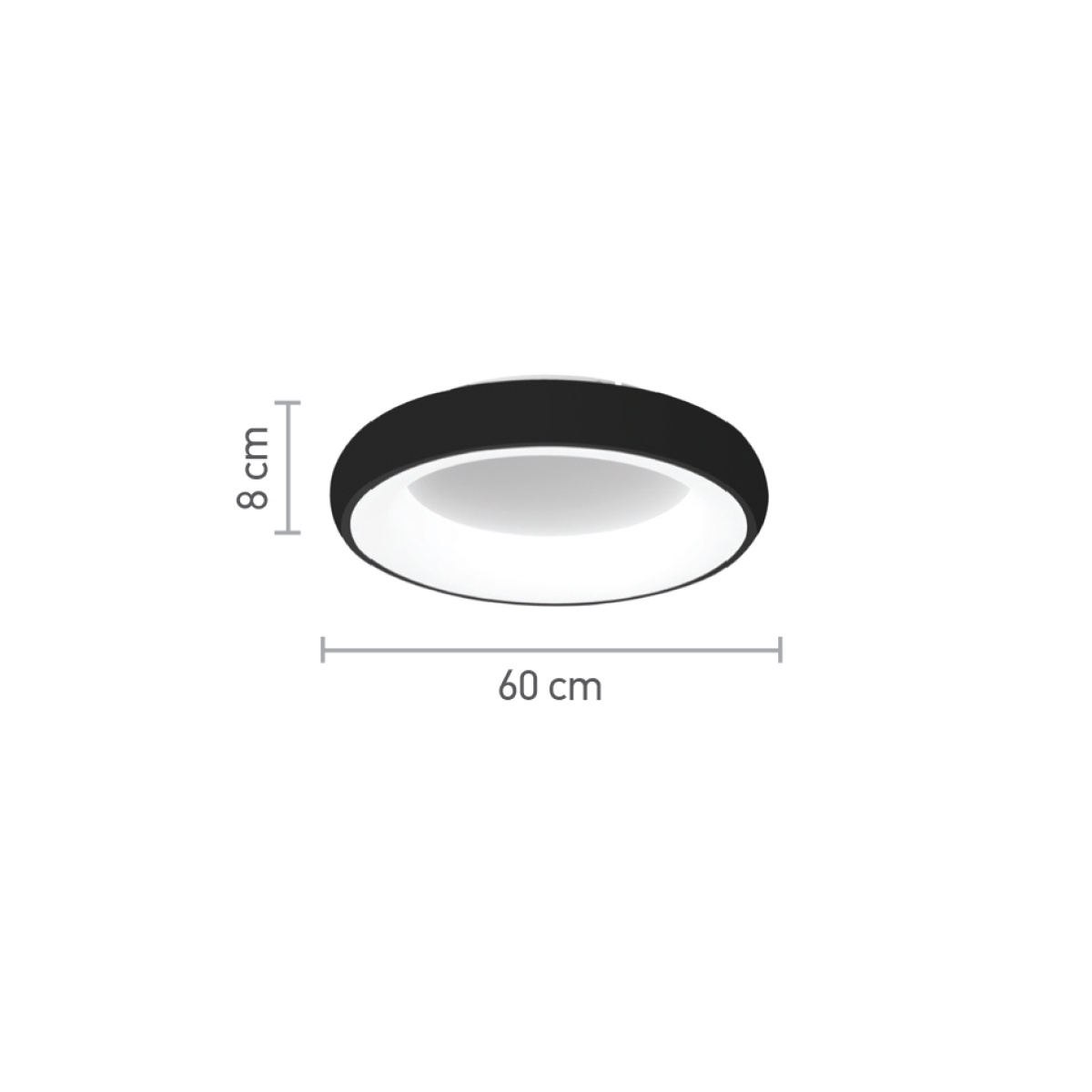 InLight Πλαφονιέρα οροφής LED 110W 3CCT (by tuya) από μαύρο και λευκό ακρυλικό D:60W (42020-Α-Black) - Image 2