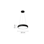 InLight Κρεμαστό φωτιστικό LED 110W 3CCT από μαύρο και λευκό ακρυλικό D:60cm (42023-Α-Black) - Image 2