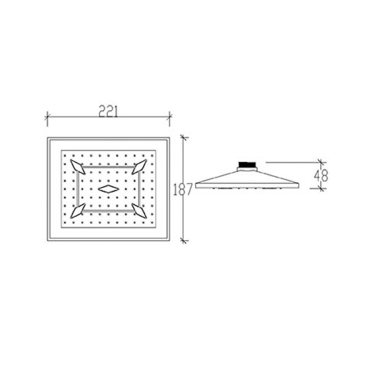 55200 QUADRO ΚΕΦΑΛΗ ΝΤΟΥΣ ABS 20x20cm - Image 2