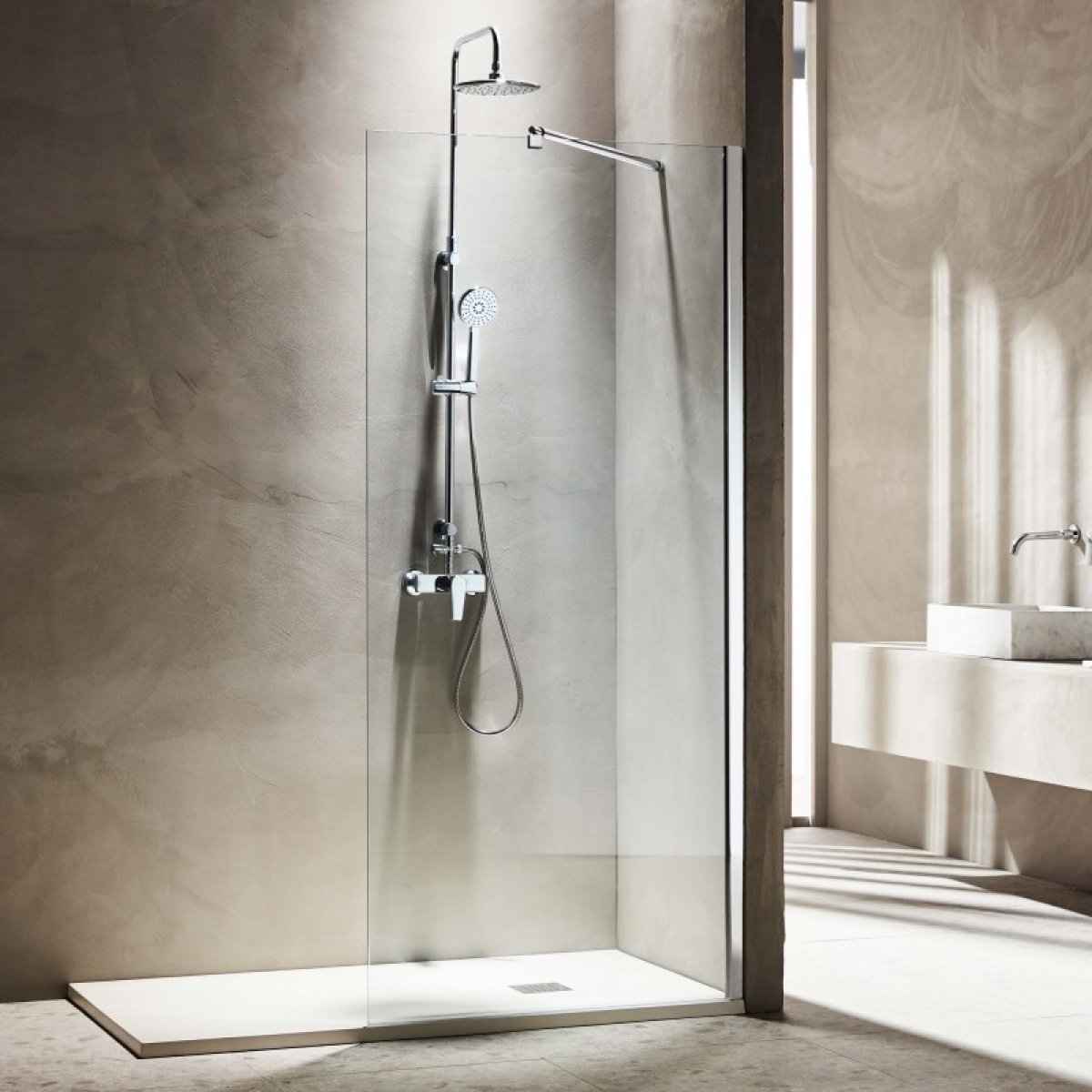 Σταθερό Πάνελ Ντουζιέρας Free Chrome (WALK-IN) WA195 - WA 120195 120Χ195cm - Image 2