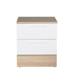 Κομοδίνo Base Megapap σε χρώμα λευκό - sonoma 45x40x52εκ. - Image 4