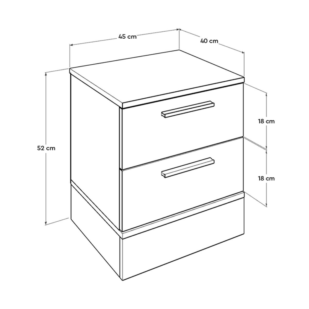 Κομοδίνo Base Megapap σε χρώμα λευκό - sonoma 45x40x52εκ. - Image 5