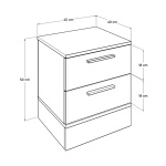 Κομοδίνo Base Megapap σε χρώμα λευκό - sonoma 45x40x52εκ. - Image 5