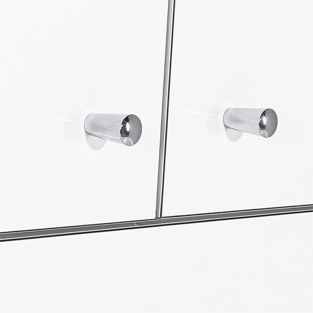 Ντουλάπα ρούχων Diamond Megapap δίφυλλη σε χρώμα λευκό 60x38x187εκ. - Image 5