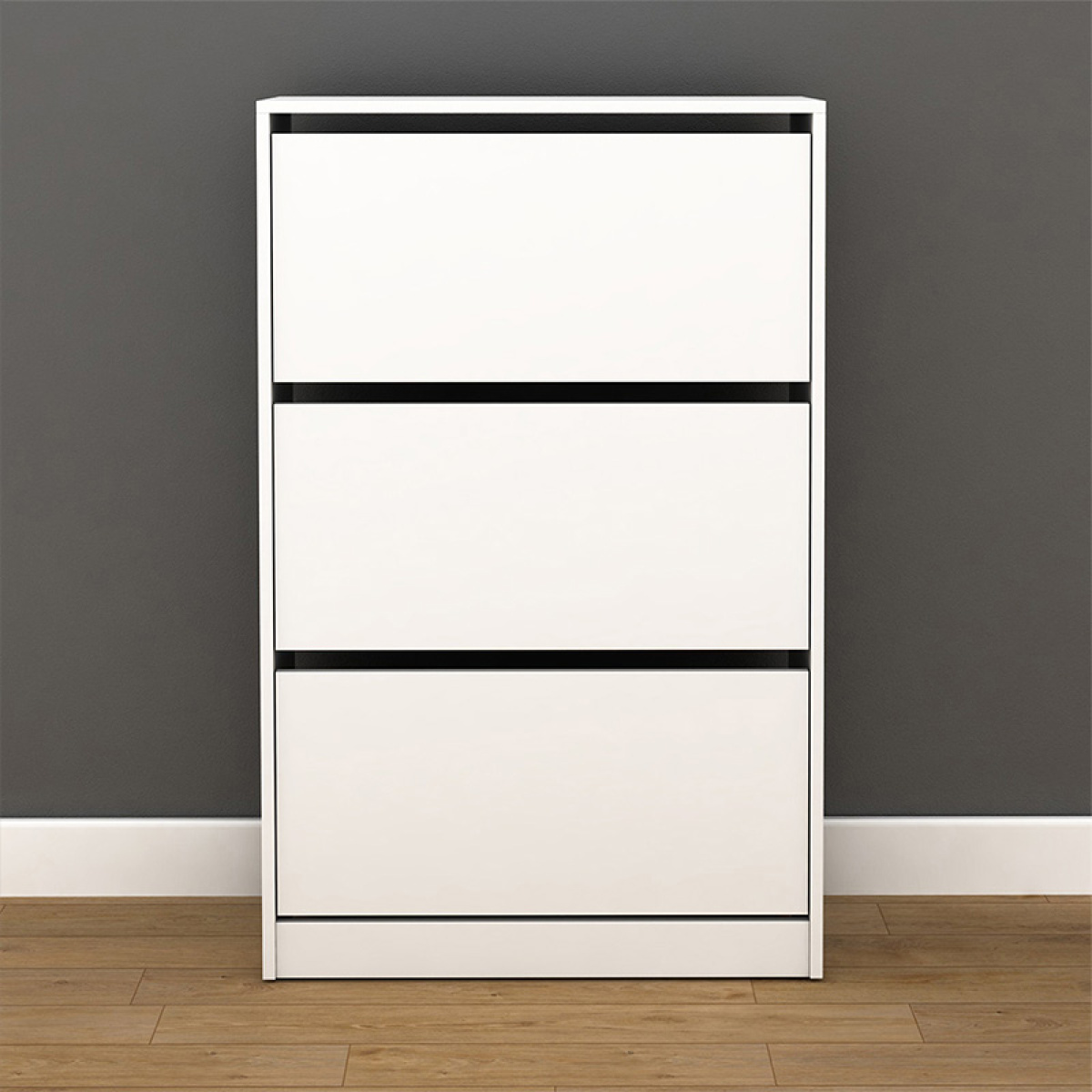 Παπουτσοθήκη μελαμίνης Flat Duo Megapap 18 ζεύγων σε χρώμα λευκό 73x26x119εκ. - Image 4