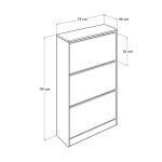 Παπουτσοθήκη μελαμίνης Flat Duo Megapap 18 ζεύγων σε χρώμα λευκό 73x26x119εκ. - Image 5