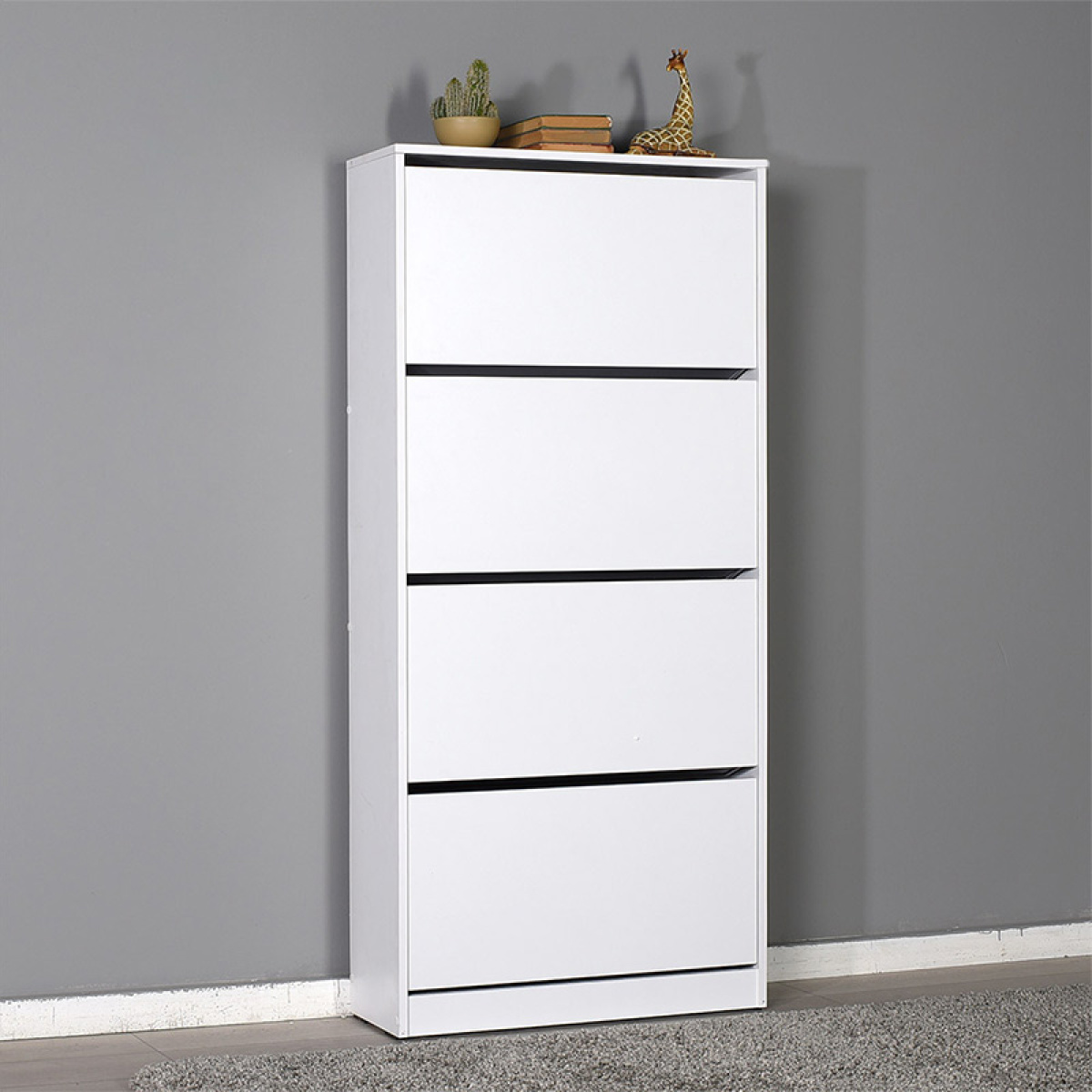 Παπουτσοθήκη μελαμίνης Flat Duo Megapap 24 ζευγών σε χρώμα λευκό 73x26x157εκ. - Image 3