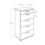 Συρταριέρα Trendline Megapap σε χρώμα καρυδί 60x44x108εκ. - Image 6