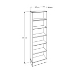 Βιβλιοθήκη μελαμίνης Base Megapap χρώμα oak - λευκό 60x26x197εκ. - Image 3