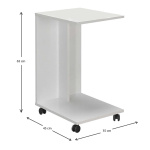 Βοηθητικό τραπέζι C-Shaped Megapap από μελαμίνη σε χρώμα λευκό 35x45x65εκ. - Image 4