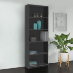 Βιβλιοθήκη μελαμίνης Max Megapap χρώμα ανθρακί 58x23x170εκ. - Image 2