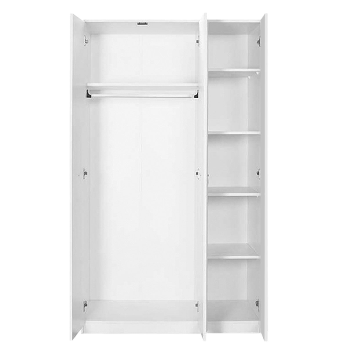 Ντουλάπα ρούχων Hampton Megapap τρίφυλλη χρώμα λευκό 103x52x185εκ. - Image 4