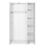 Ντουλάπα ρούχων Hampton Megapap τρίφυλλη χρώμα λευκό 103x52x185εκ. - Image 4