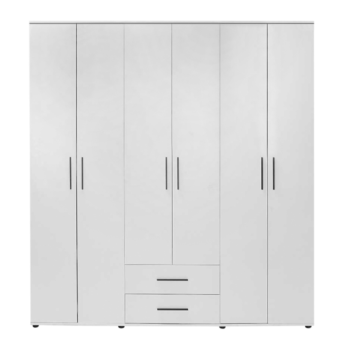 Ντουλάπα ρούχων Bianco Megapap εξάφυλλη χρώμα λευκό 206x52x213εκ. - Image 3
