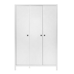 Ντουλάπα ρούχων French Megapap τρίφυλλη χρώμα λευκό 125x54x196εκ. - Image 3