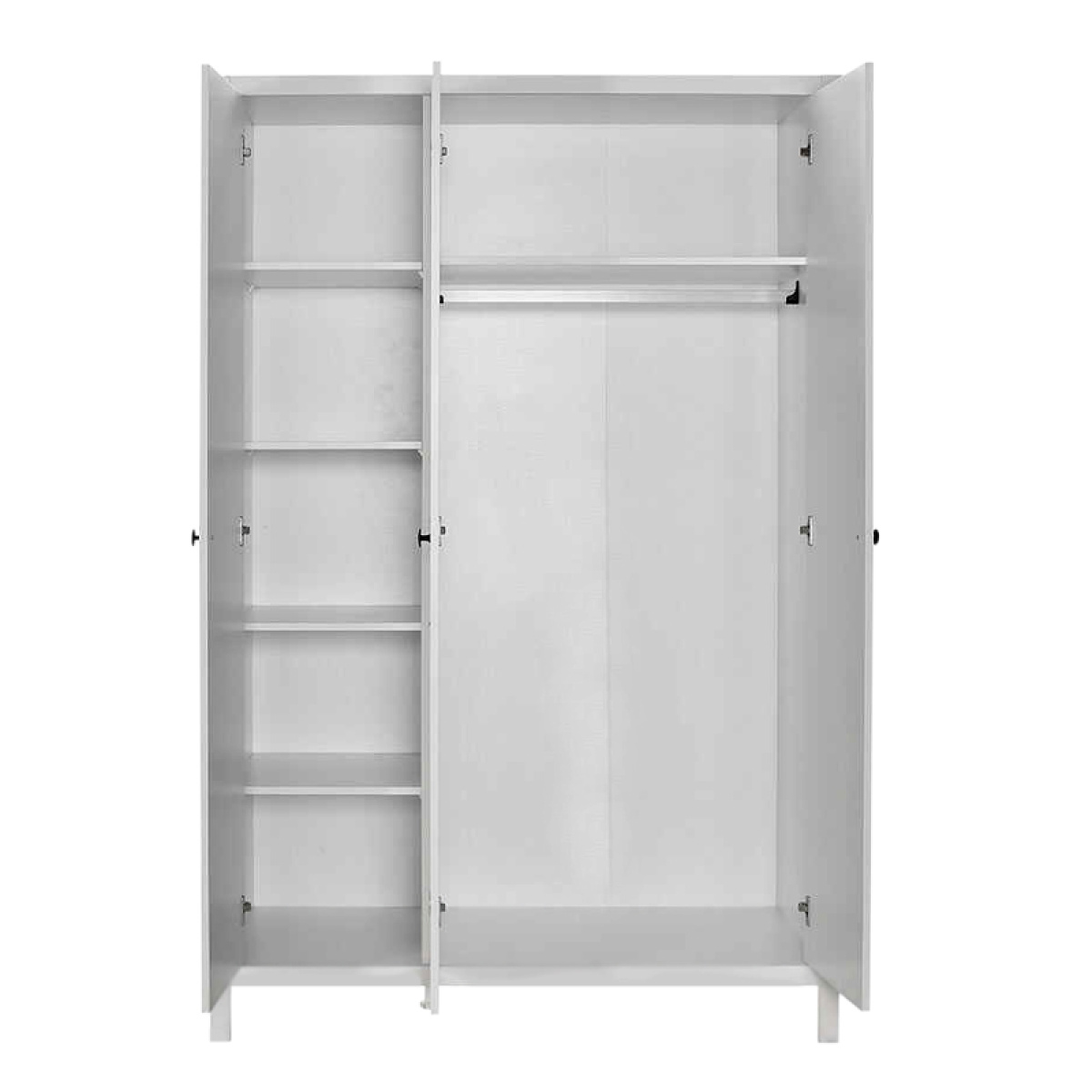 Ντουλάπα ρούχων French Megapap τρίφυλλη χρώμα λευκό 125x54x196εκ. - Image 4