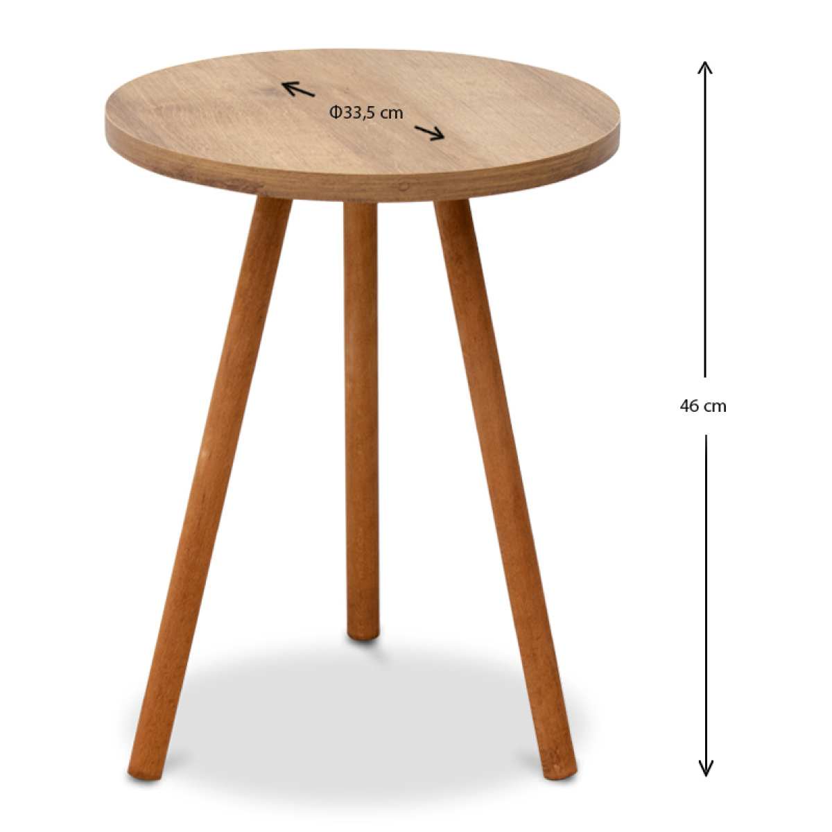 Βοηθητικό τραπεζάκι Roma Megapap από μελαμίνη χρώμα pine oak 33,5x33,5x46εκ. - Image 3