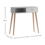 Κονσόλα μελαμίνης Napoli Megapap χρώμα λευκό 90x29x88εκ. - Image 5