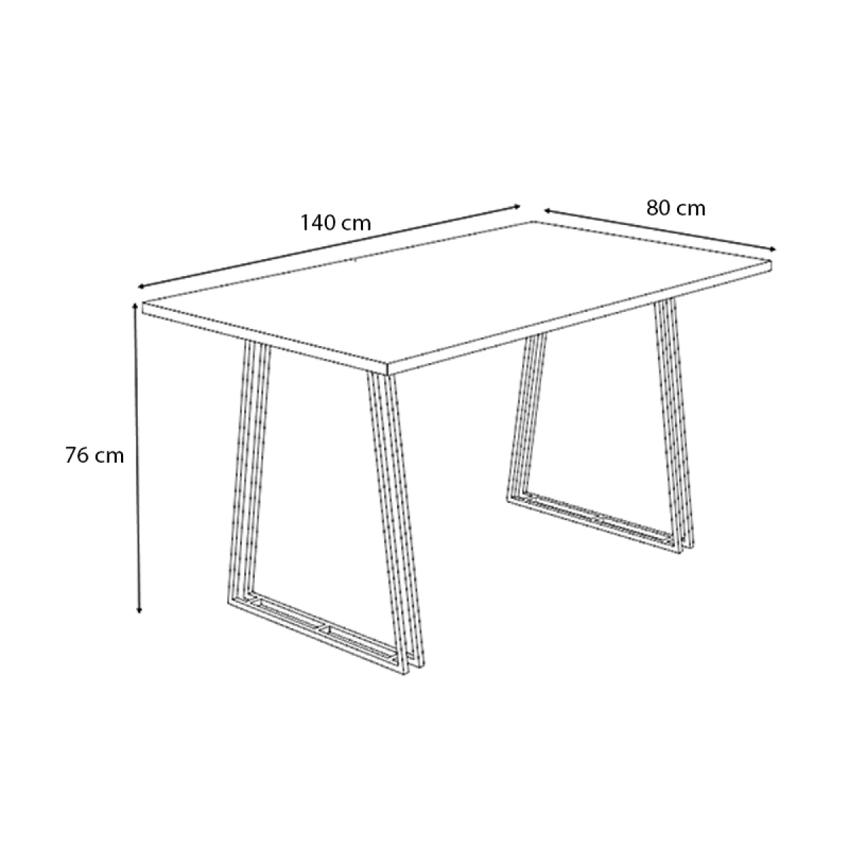 Τραπέζι Gable Megapap μεταλλικό - μελαμίνης χρώμα γκρι σκυροδέματος 140x80x76εκ. - Image 4