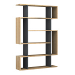 Βιβλιοθήκη μελαμίνης Clint Megapap χρώμα sonoma - ανθρακί 108x25x161εκ. - Image 3