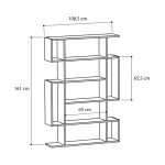 Βιβλιοθήκη μελαμίνης Clint Megapap χρώμα sonoma - ανθρακί 108x25x161εκ. - Image 4