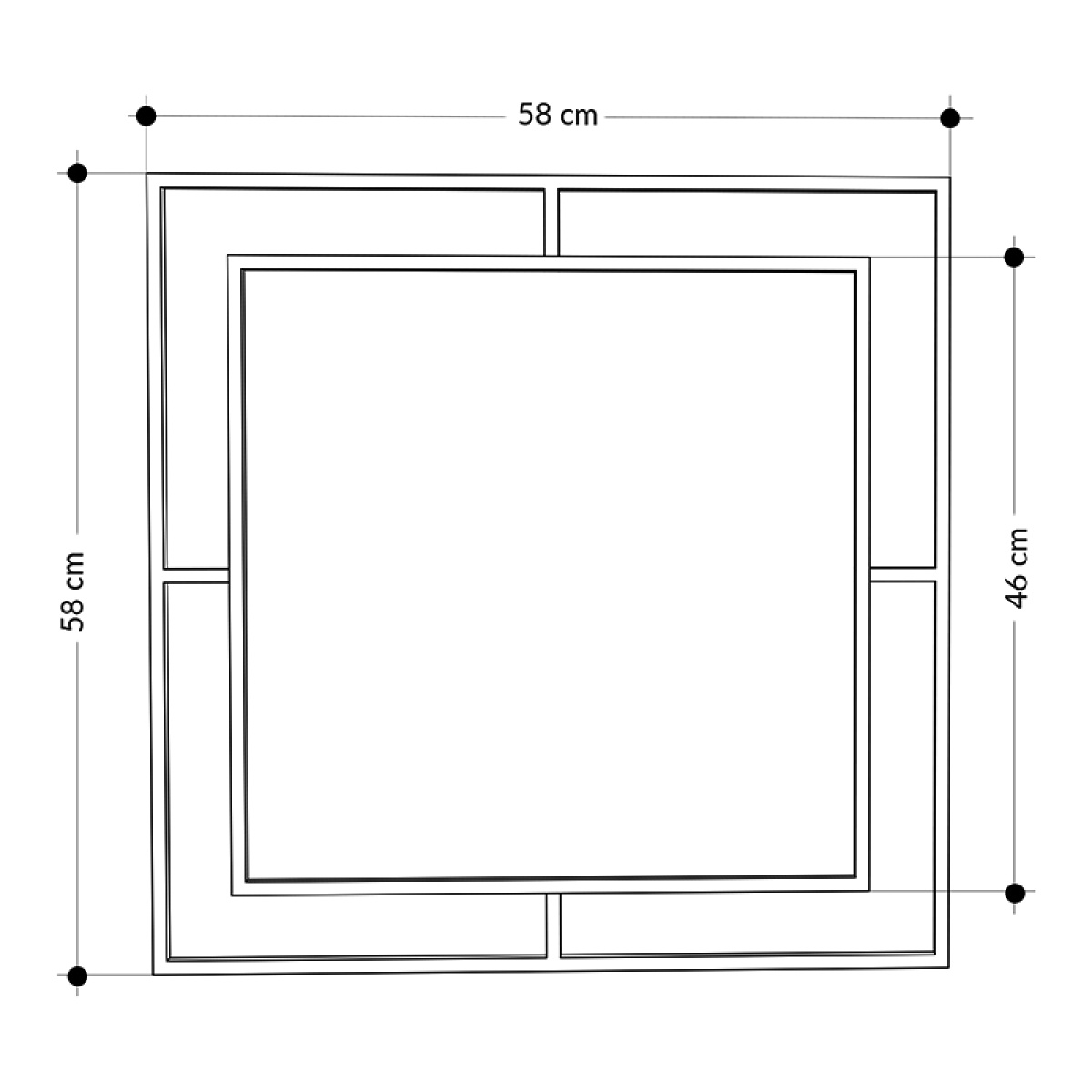 Καθρέφτης τοίχου Corner Megapap αλουμινίου χρώμα χρυσό 58,6x2x58,6εκ. - Image 3