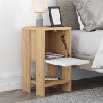 Κομοδίνο Ema Megapap χρώμα sapphire oak - λευκό 30x30x55εκ. - Image 2