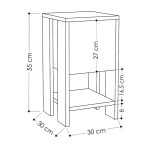 Κομοδίνο Ema Megapap χρώμα sapphire oak - λευκό 30x30x55εκ. - Image 6