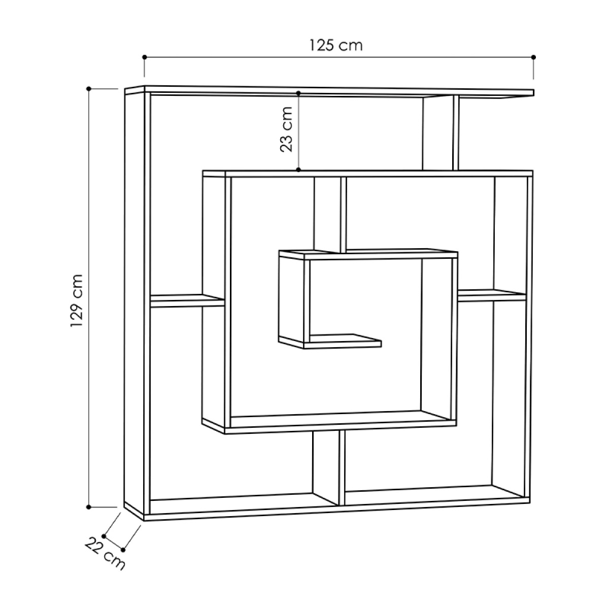 Βιβλιοθήκη μελαμίνης Labirent Megapap χρώμα λευκό 125x22x129εκ. - Image 3