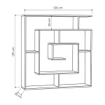 Βιβλιοθήκη μελαμίνης Labirent Megapap χρώμα λευκό 125x22x129εκ. - Image 3