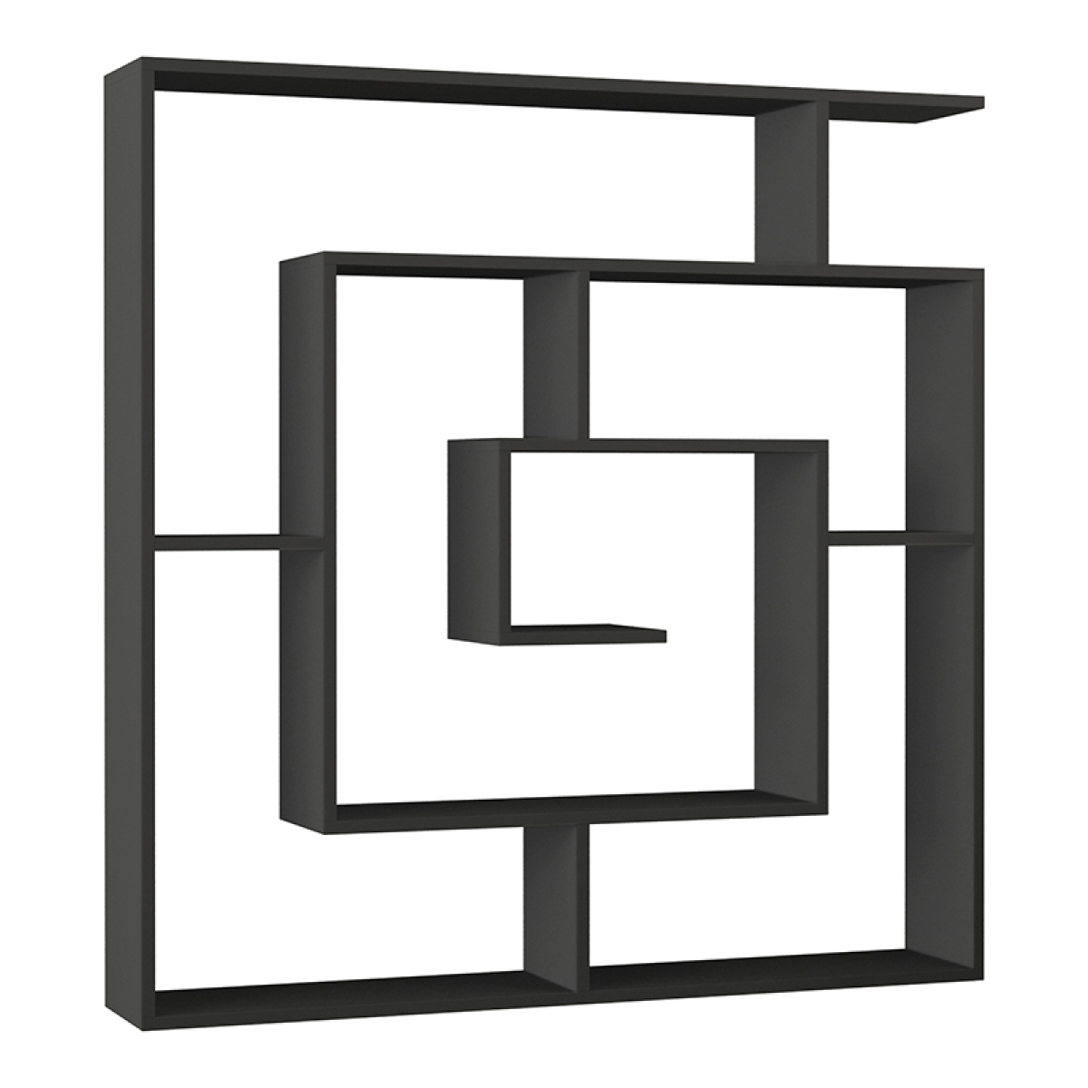 Βιβλιοθήκη μελαμίνης Labirent Megapap χρώμα ανθρακί 125x22x129εκ. - Image 2