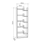 Βιβλιοθήκη μελαμίνης Oppa Megapap χρώμα λευκό 60x22x162εκ. - Image 3