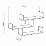 Ραφιέρα τοίχου Tibet Megapap μελαμίνης χρώμα λευκό 119x22x66εκ. - Image 3