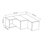 Έπιπλο τηλεόρασης γωνιακό Compact Megapap μελαμίνης χρώμα ανθρακί - ανοιχτή μόκα 94,2x90,6x31,4εκ. - Image 4