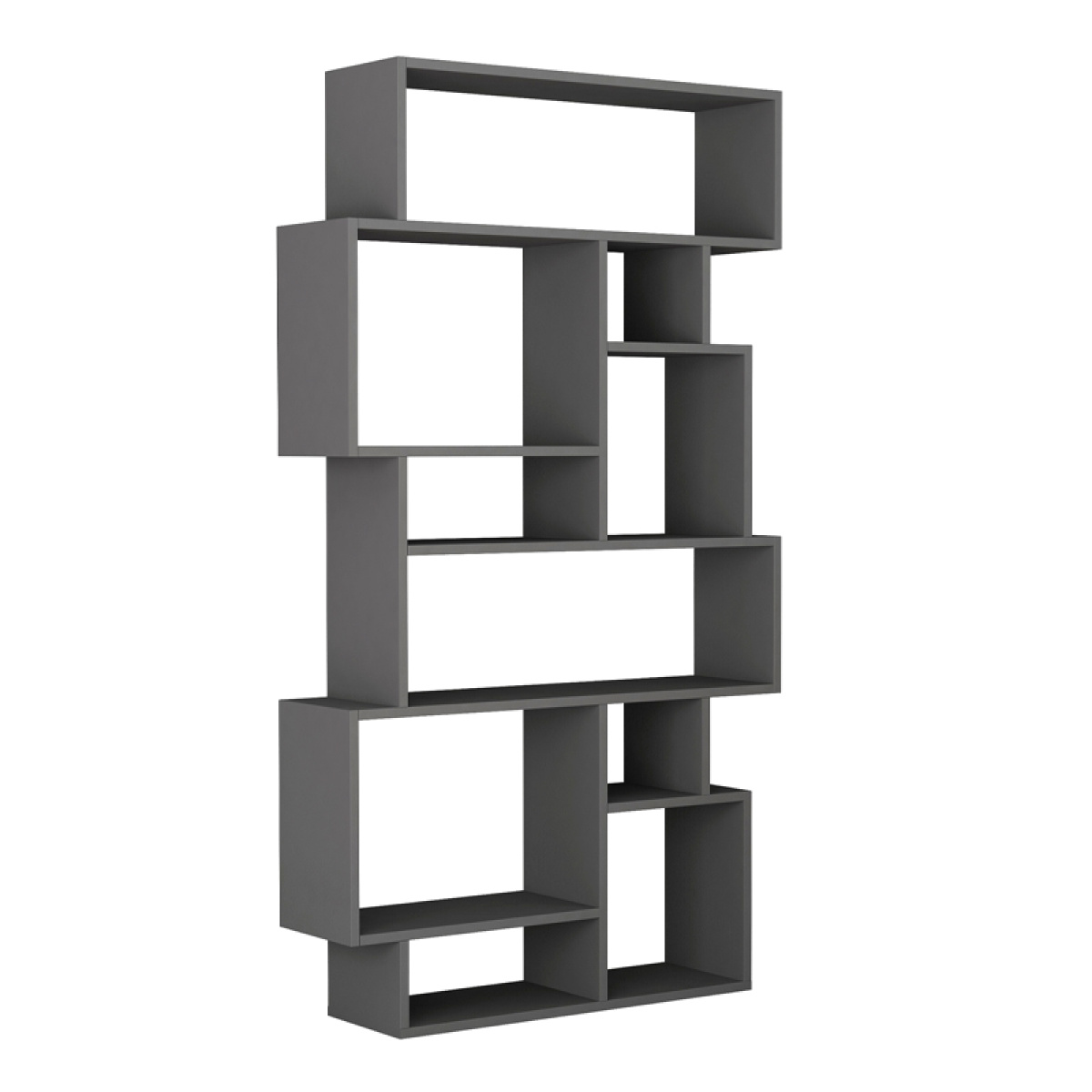 Βιβλιοθήκη μελαμίνης Karmato Megapap χρώμα ανθρακί 96x25,5x168,5εκ. - Image 2