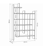 Βιβλιοθήκη μελαμίνης Manco Megapap χρώμα ανθρακί 122x25,5x188εκ. - Image 3