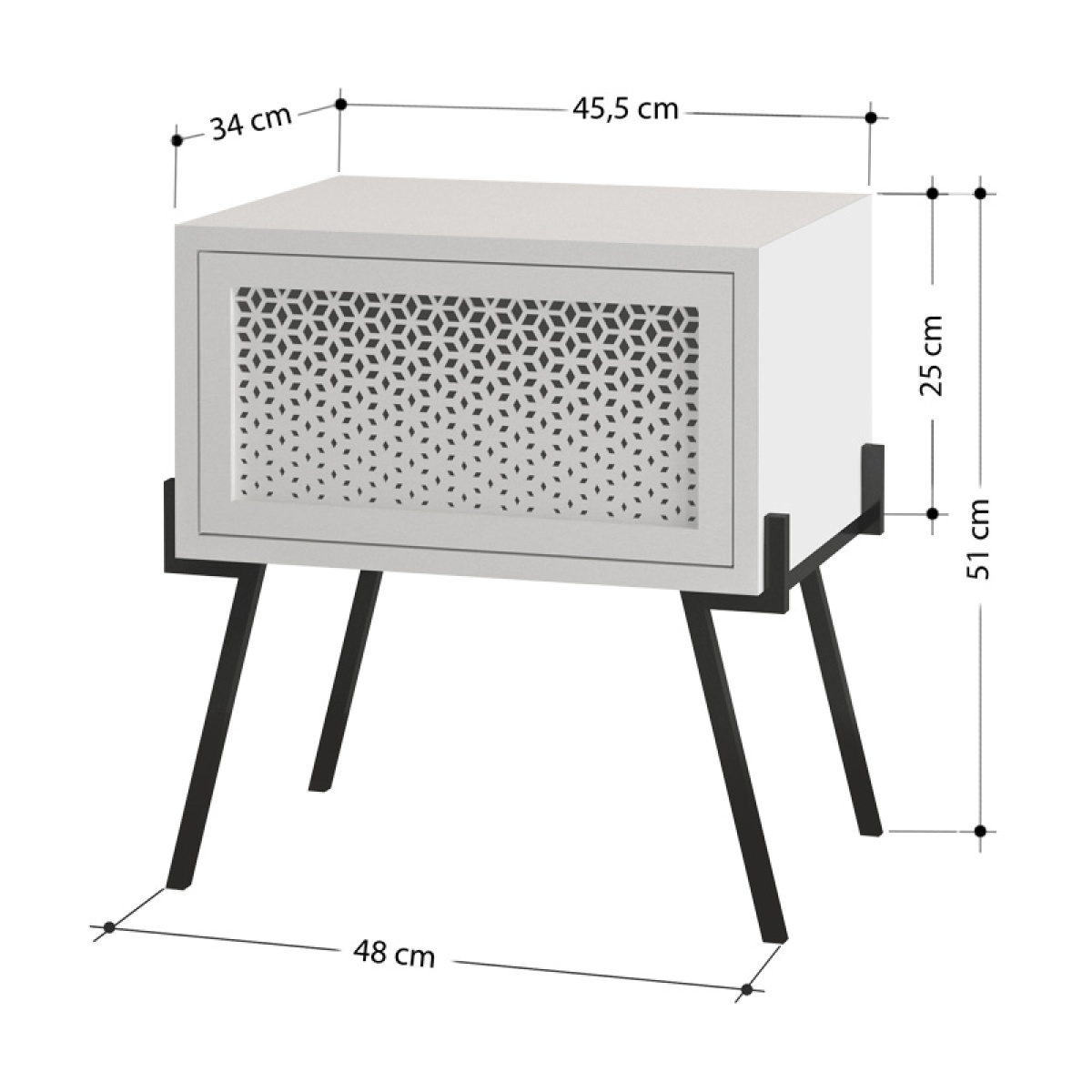 Κομοδίνο μελαμίνης Naive Megapap χρώμα φυσικό οξιάς 48x34x51εκ. - Image 5