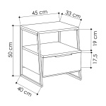 Κομοδίνο μελαμίνης Pal Megapap χρώμα ανθρακί 45x40x50εκ. - Image 4